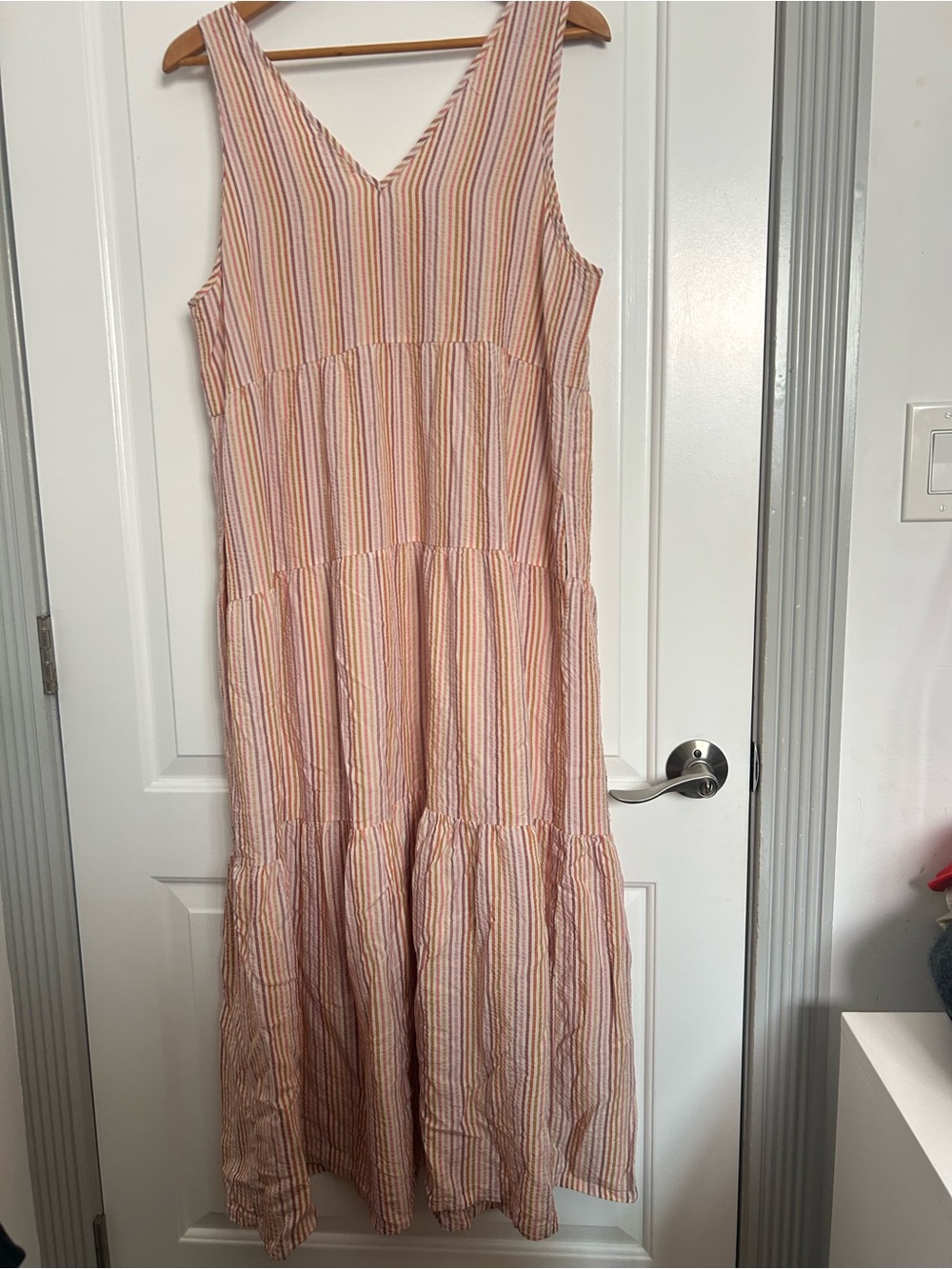 MARINE LAYER Corinne Stripe Sleeveless Maxi Dress Size L Coastal Chic Beach Boho - Picture 13 of 16